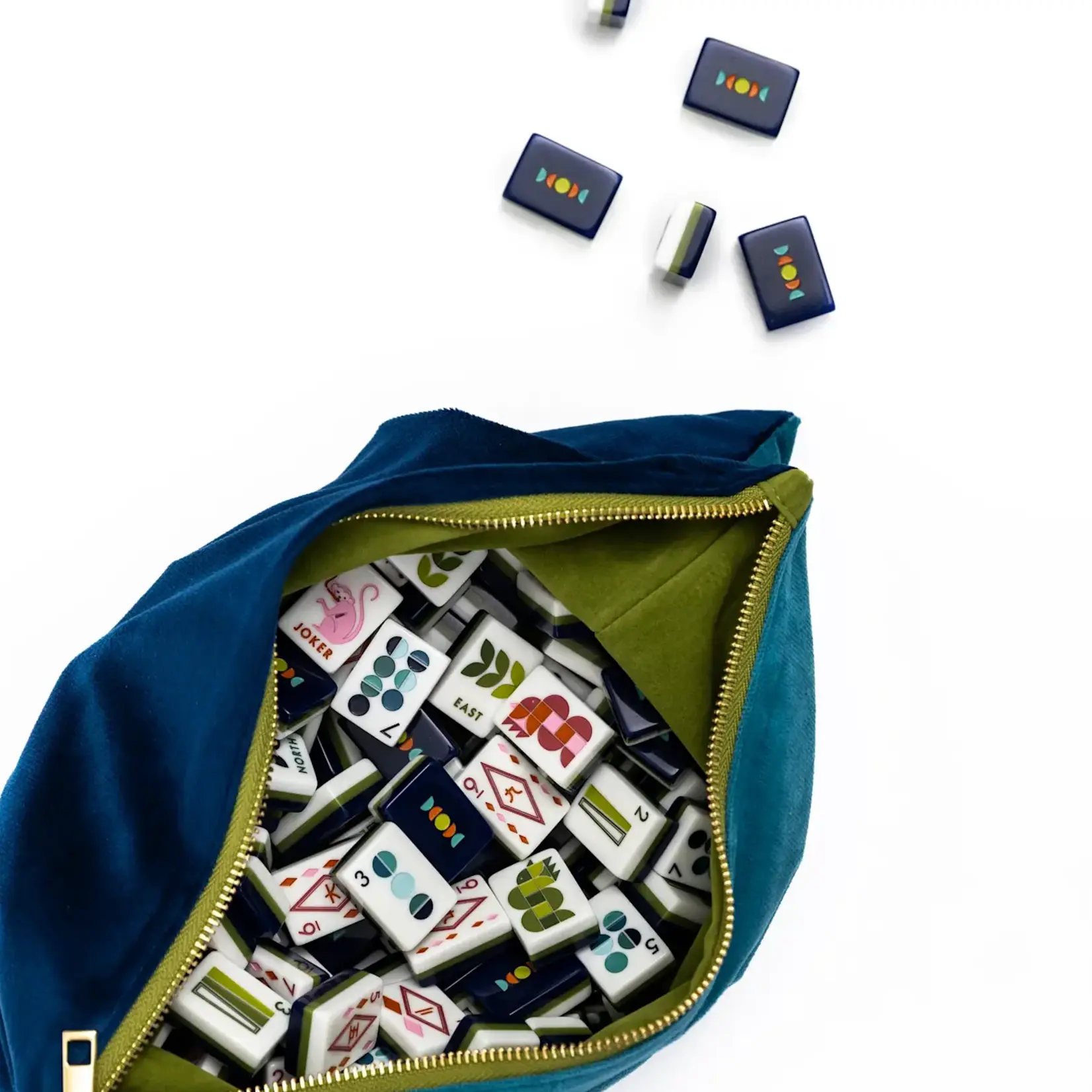 Bam Bird Boutique Navy/Olive MCM Mahjong Tile Set