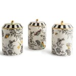 MacKenzie-Childs butterfly toile canisters - set of 3
