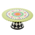 MacKenzie-Childs calico pedestal platter