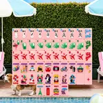 Bespoke Mahjong Gray Malin Getaway Dogs Mahjong Tiles - Beverly Hills Pink