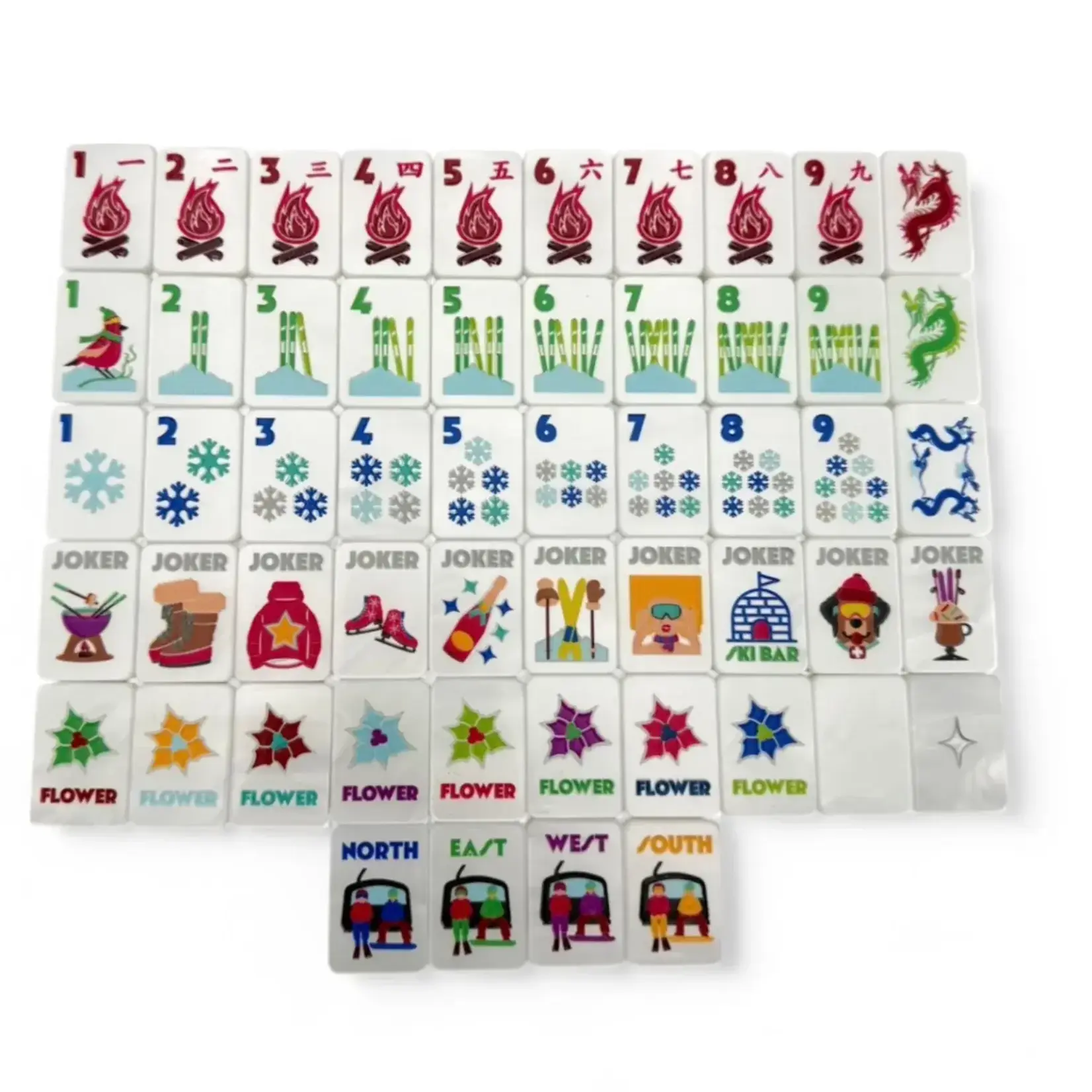 Bespoke Mahjong Travel Tiles Kit - THE CHALET - FROSTY PEARL WHITE