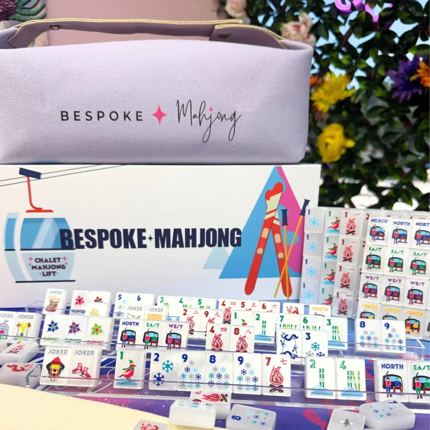 Bespoke Mahjong Travel Tiles Kit - THE CHALET - FROSTY PEARL WHITE