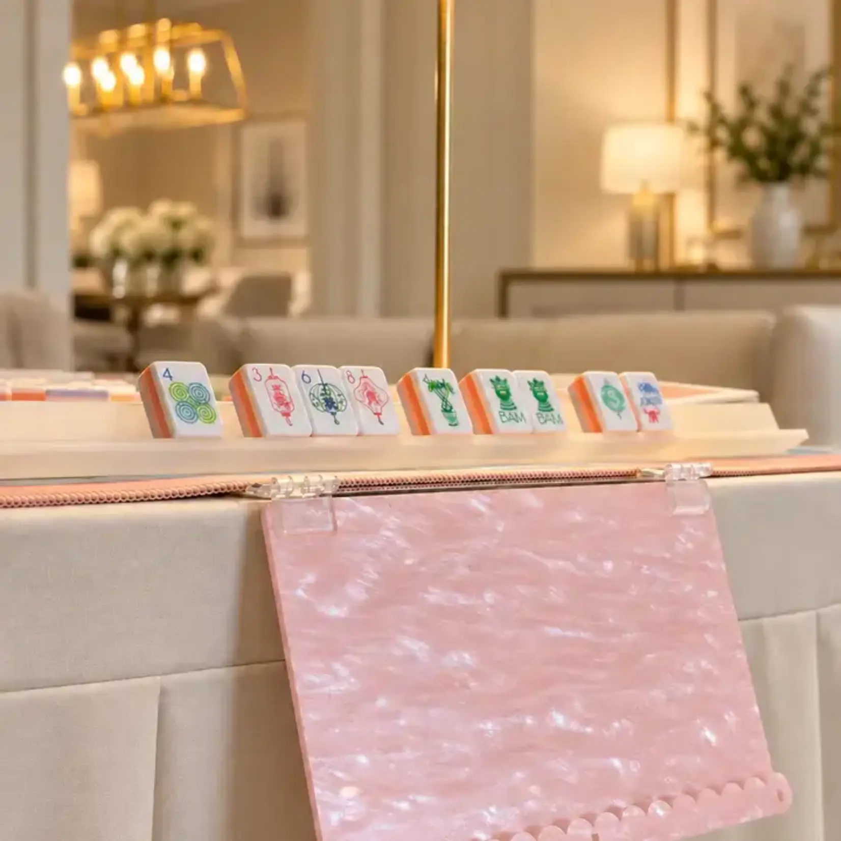 L’Atelier Ryan Pink Pearl Acrylic Mahjong Card Holder