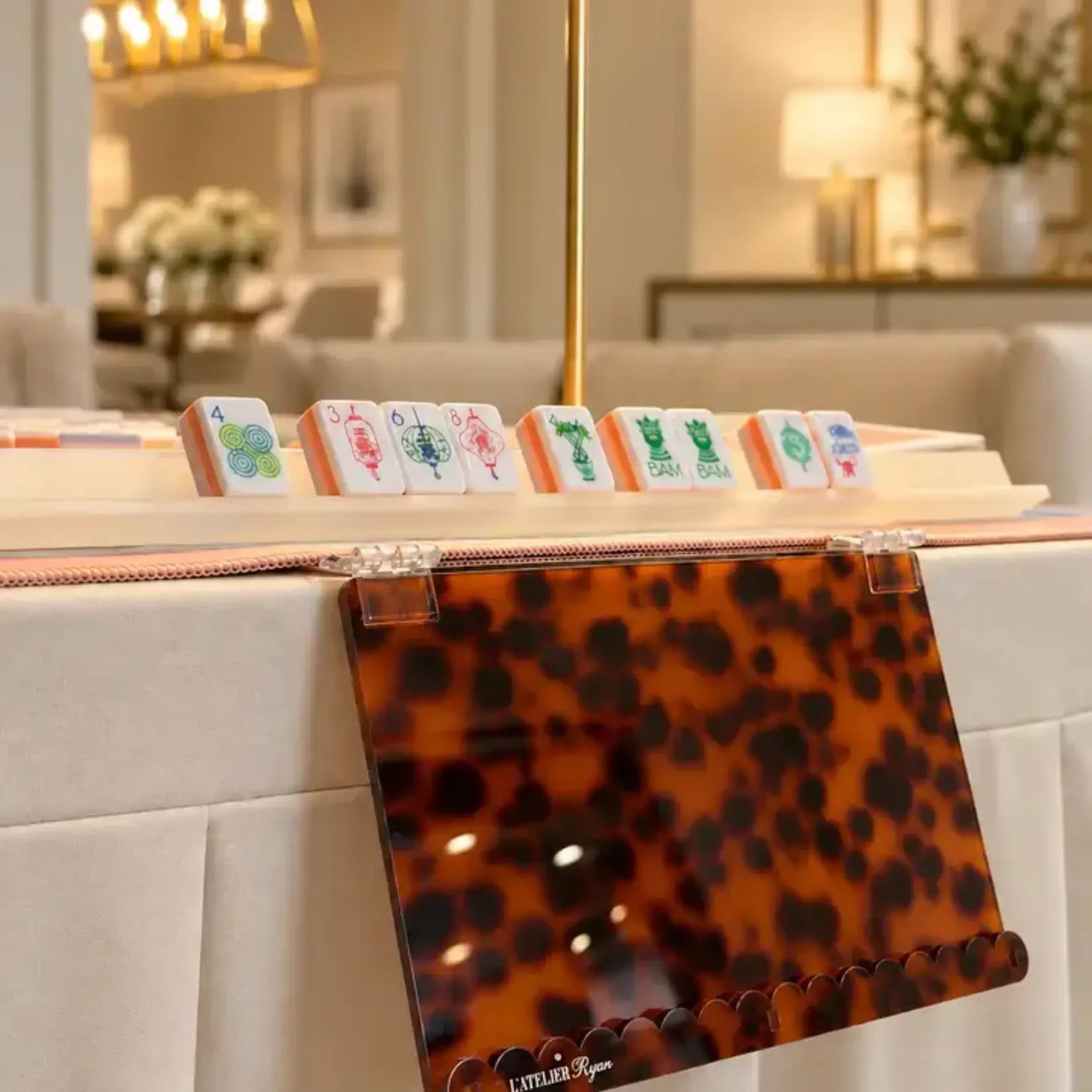 L’Atelier Ryan Tortoiseshell Acrylic Mahjong Card Holder