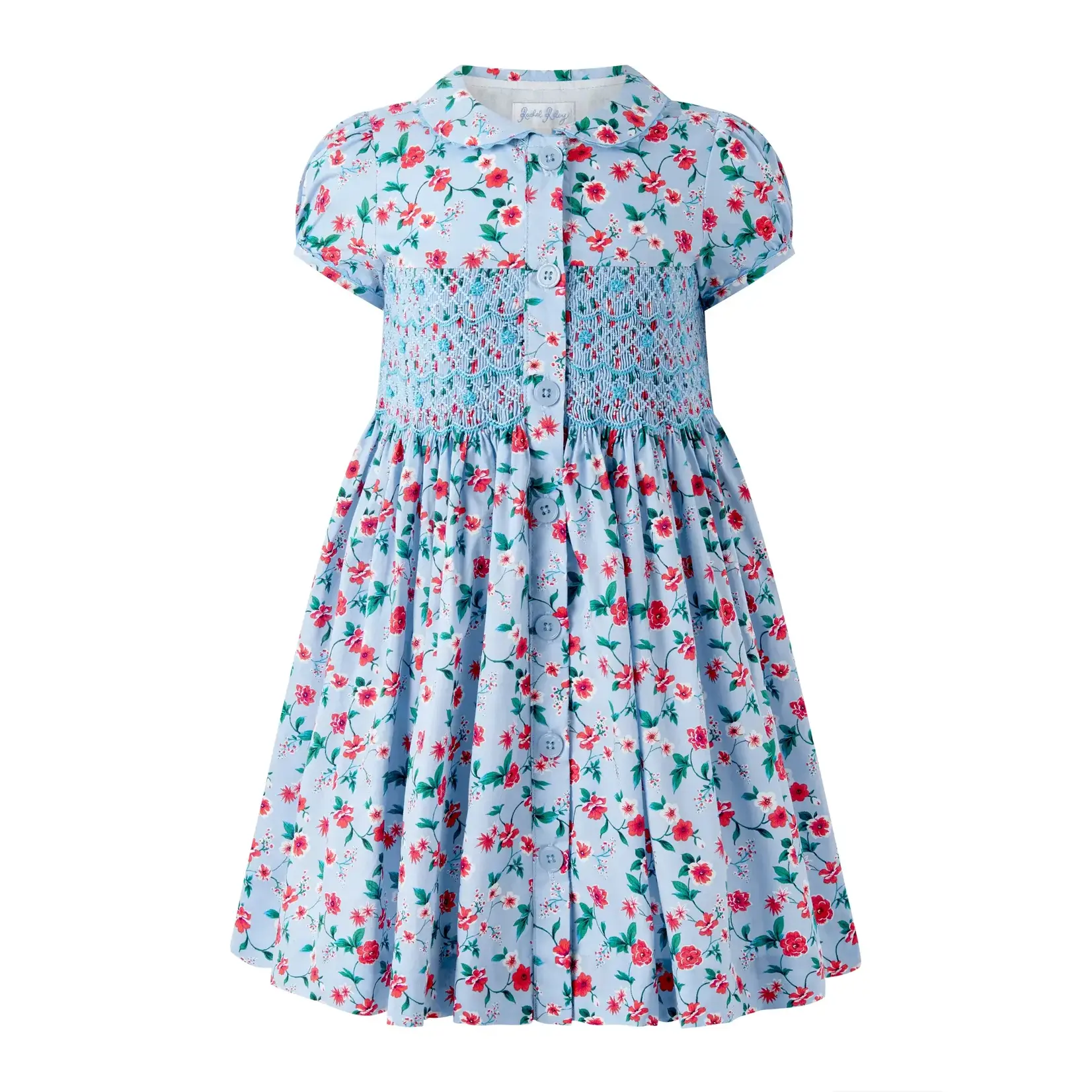 Smocked Button-Frt Dress & Bloomer