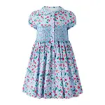 Rachel Riley Smocked Button-Frt Dress