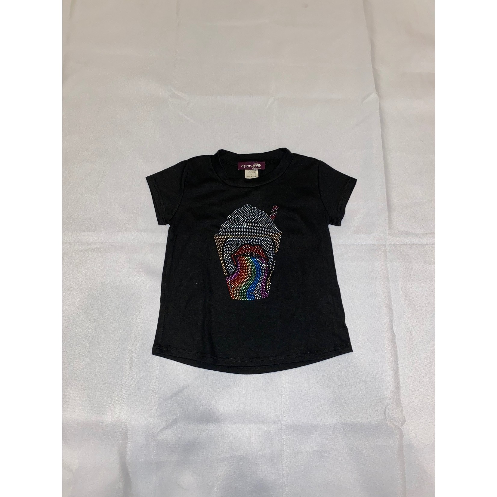 Stoopher & Boots Sparkle By Stoopher Rainbow Drink Black S/S Tee