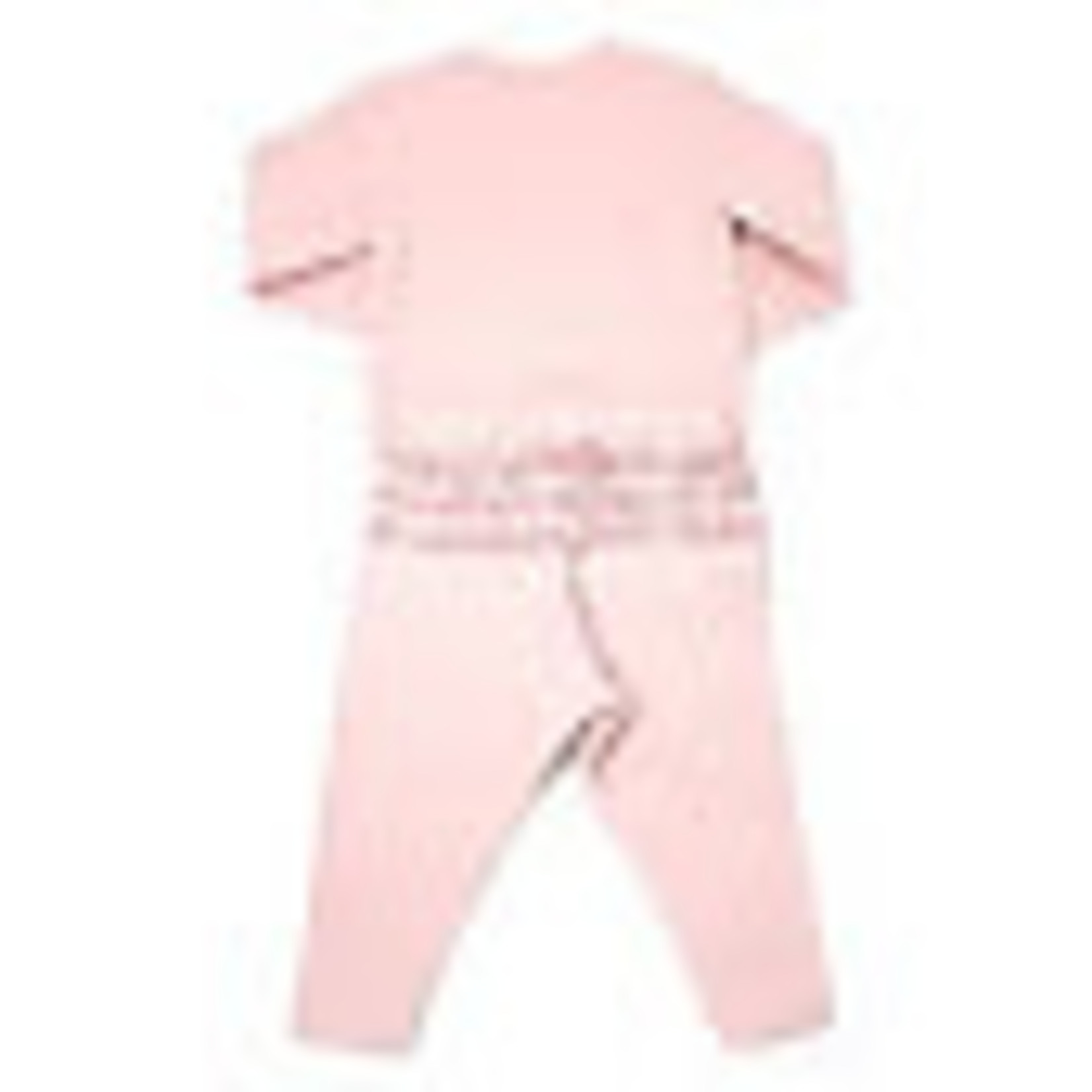 Oh Baby! Oh Baby Pale Pink Ruffle Heart Pink Velvet Ruffle Pant 2PC set