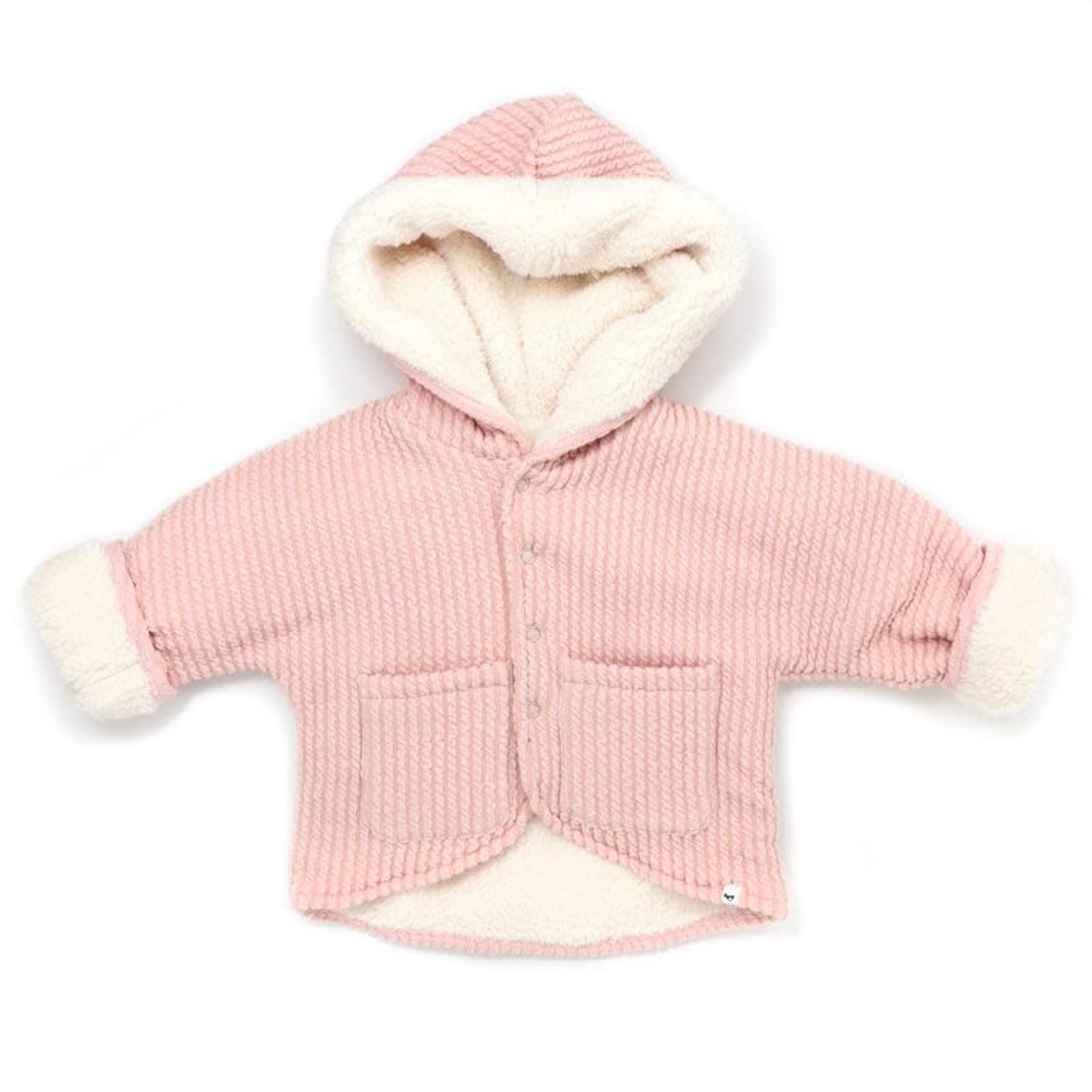 Oh Baby! Oh Baby Dusty Rose Hooded Cable Knit Jacket w/Snowdrift Lining Baby Girl