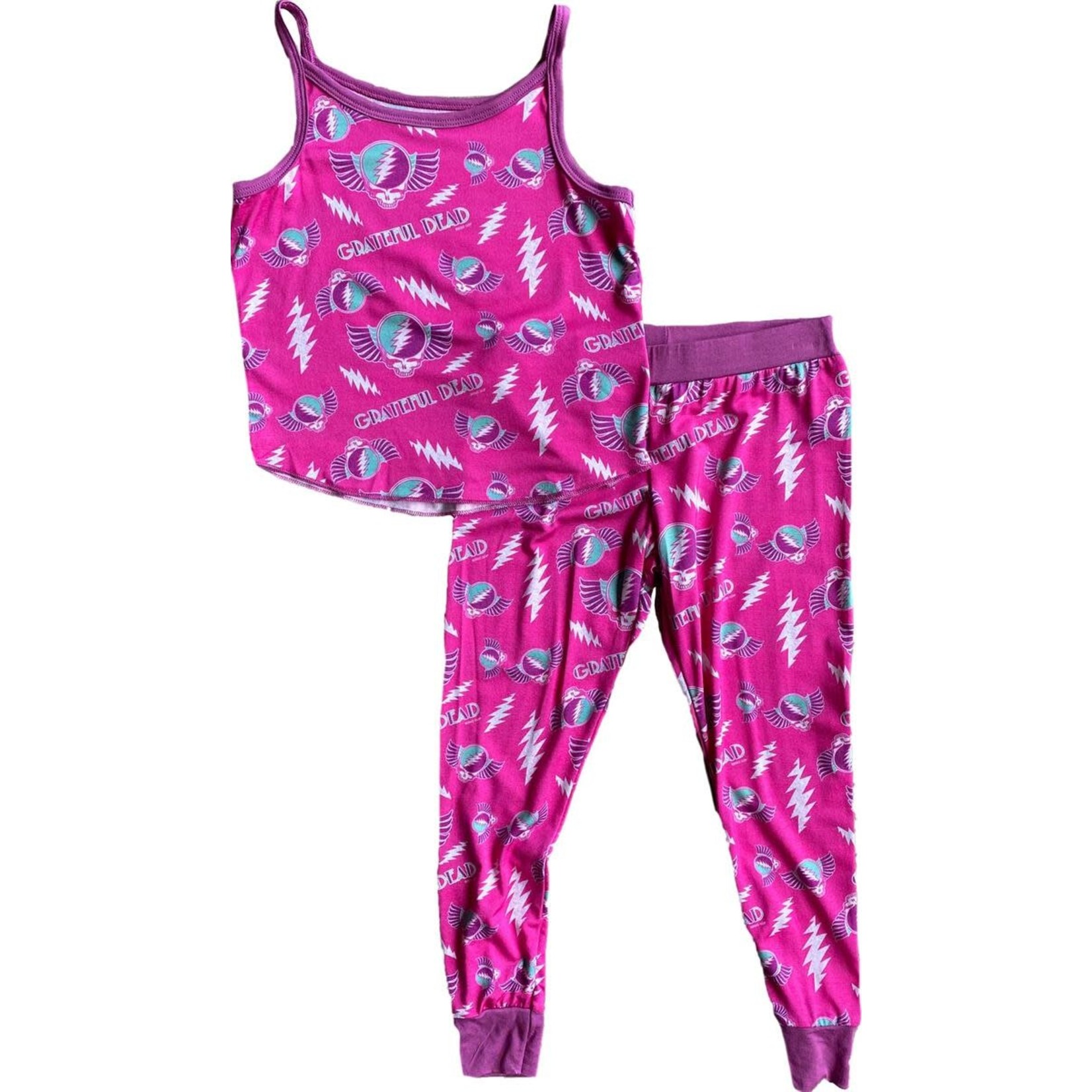 Rowdy Spout Rowdy Sprout Hot Pink Grateful Dead Bamboo Tank Pajama  Set