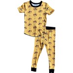 Rowdy Sprout Yellow ACDC Bamboo S/S Pajama Set