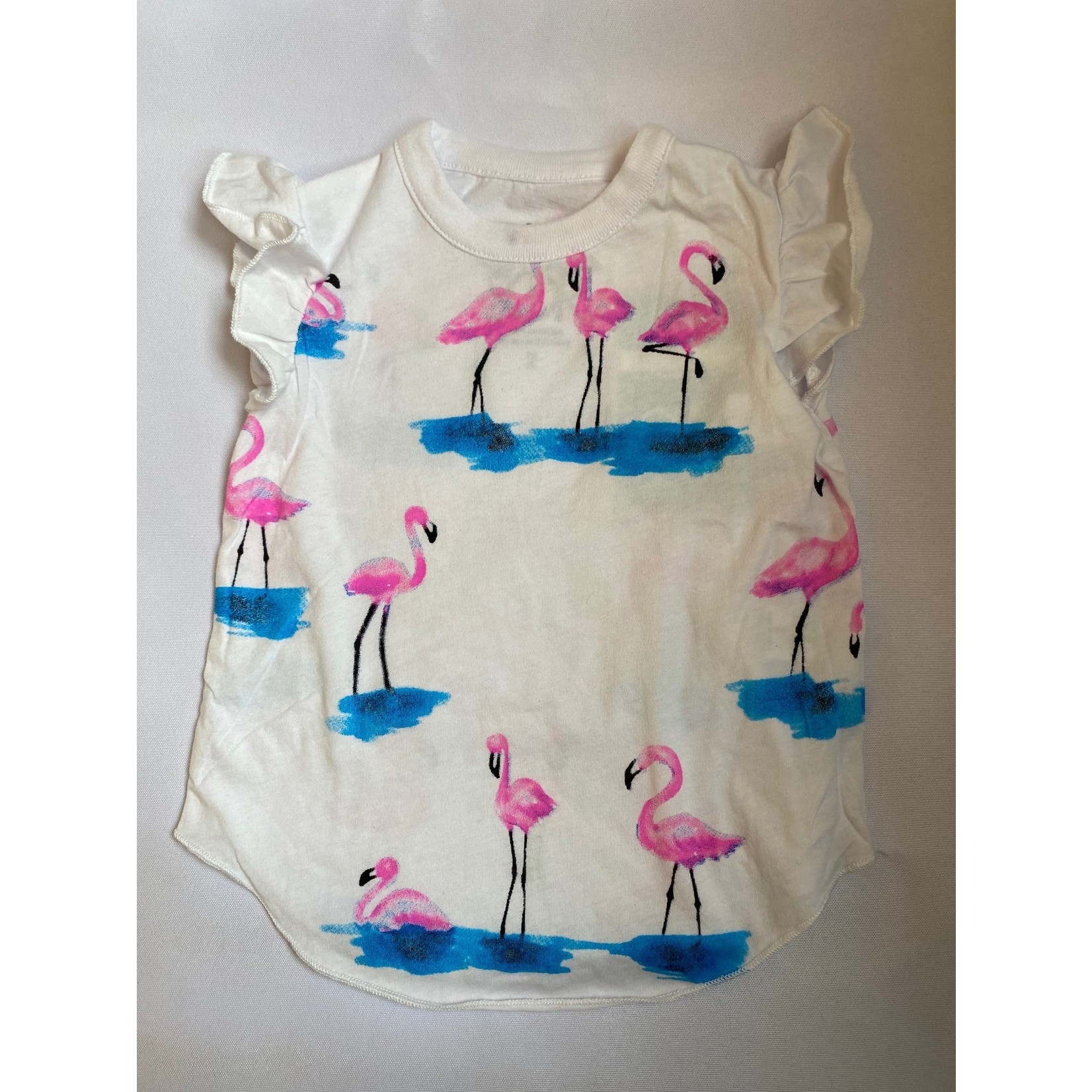 Chaser Chaser White Flamingo Lake Vintage Jersey Flutter Sleeve Shirttail Tee