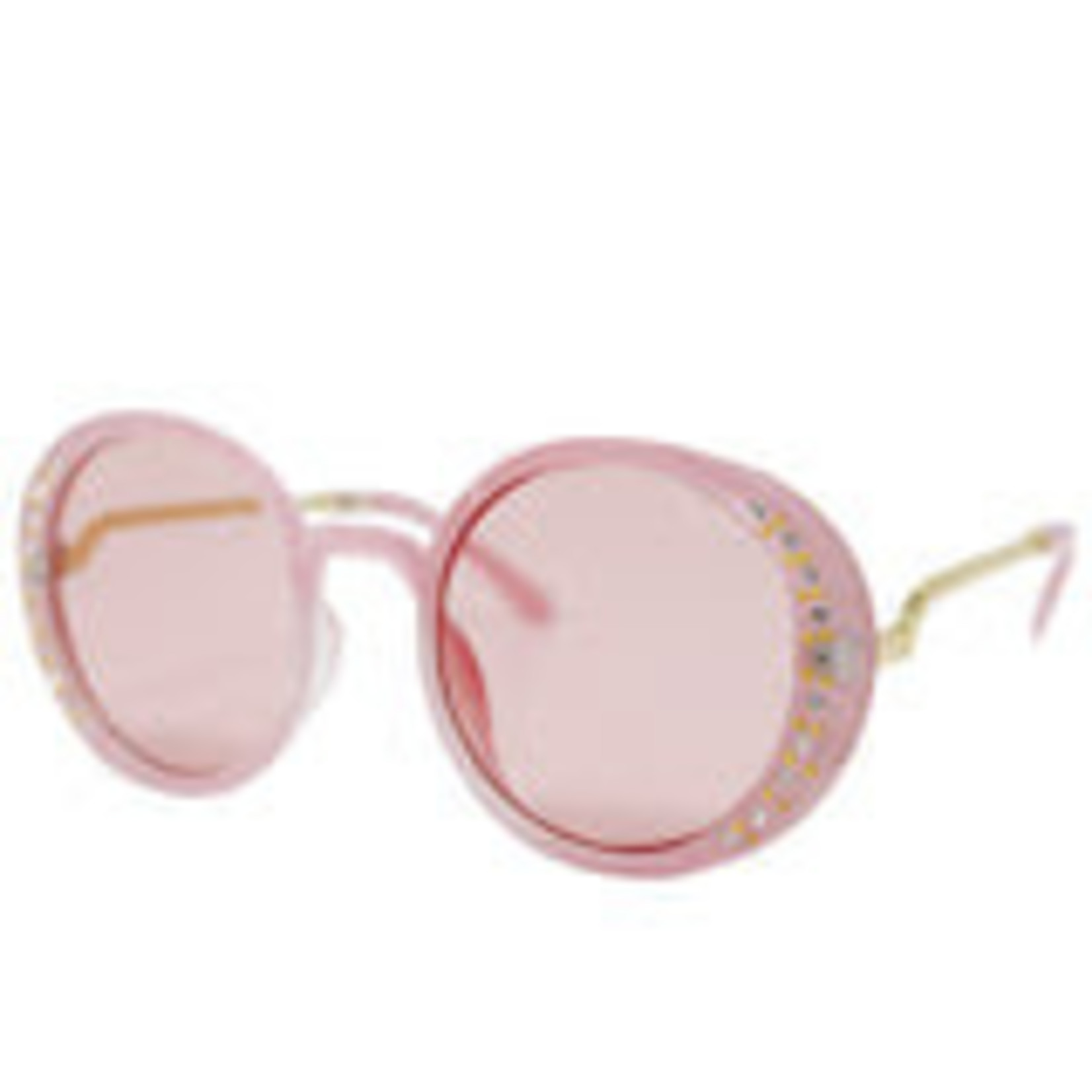 Zomi Gems Zomi Gems Pink Round Crystal Sunglasses