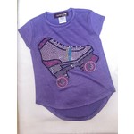 Stoopher & Boots Sparkle By Stoopher Purple Roller Skate Distressed Tee