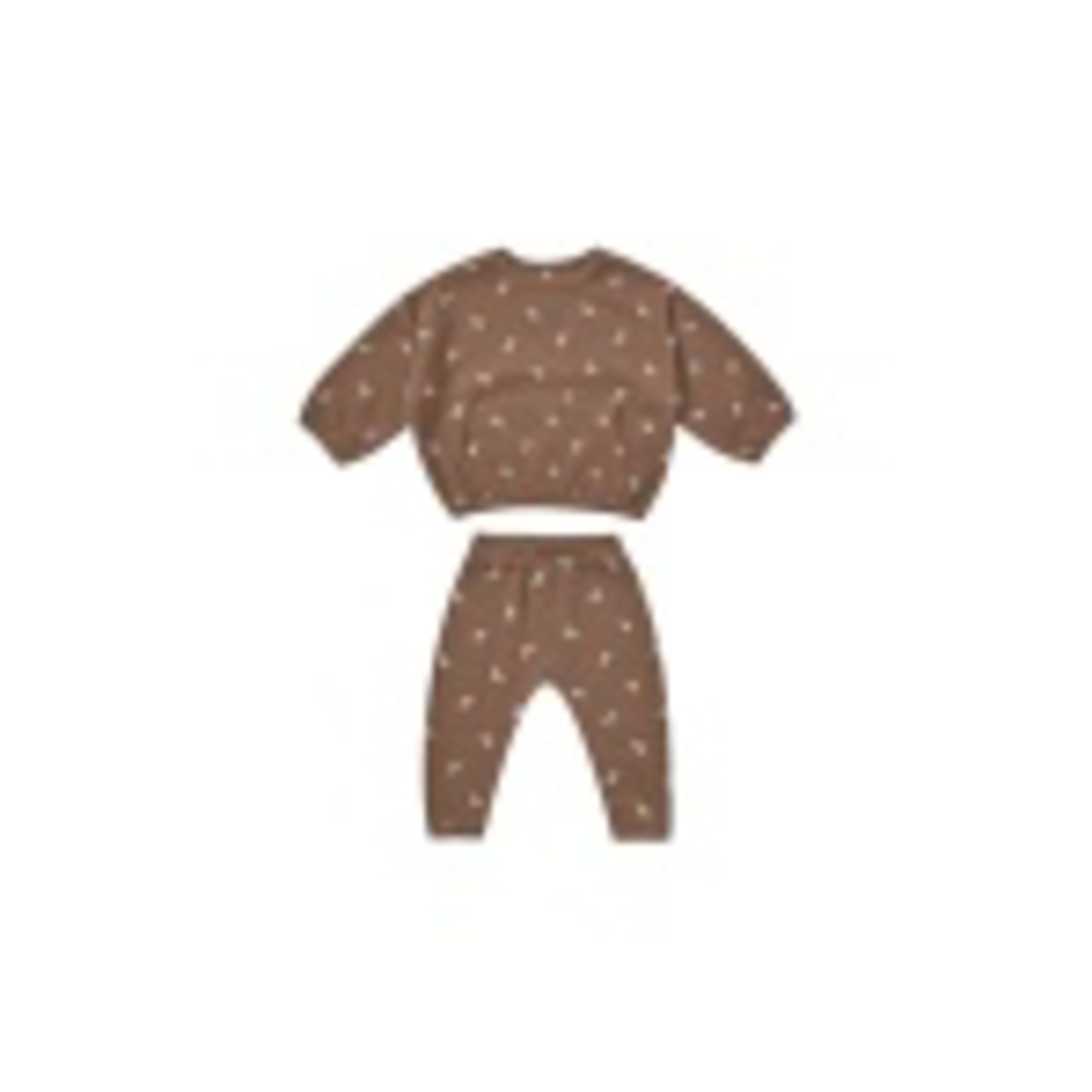 Quincy Mae Quincy Mae Cocoa-Floral Waffle Top & Pant Set