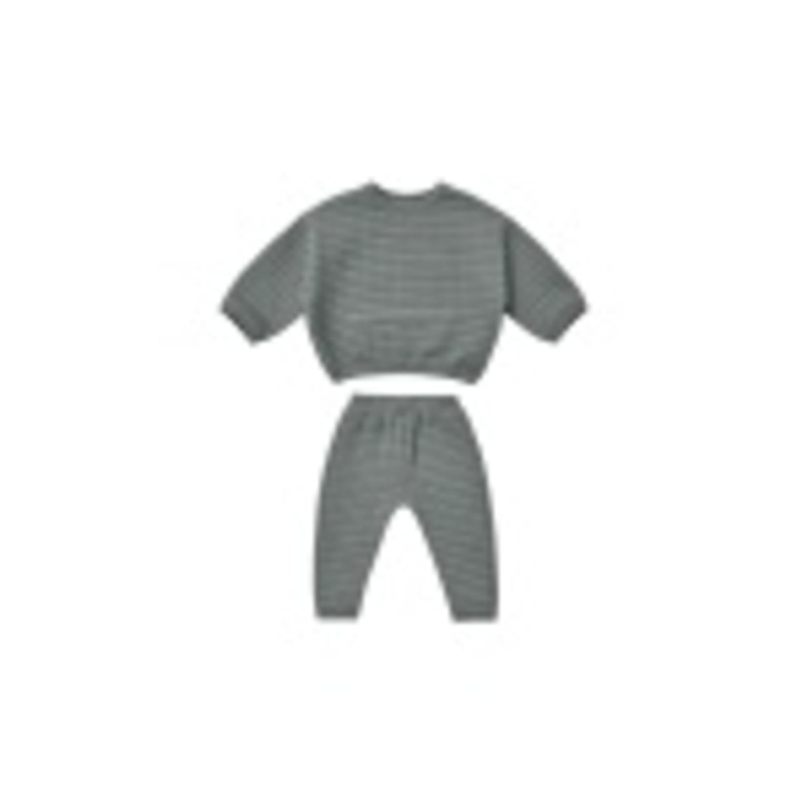 Quincy Mae Quincy Mae Charcoal Quilted Sweater & Pant Set