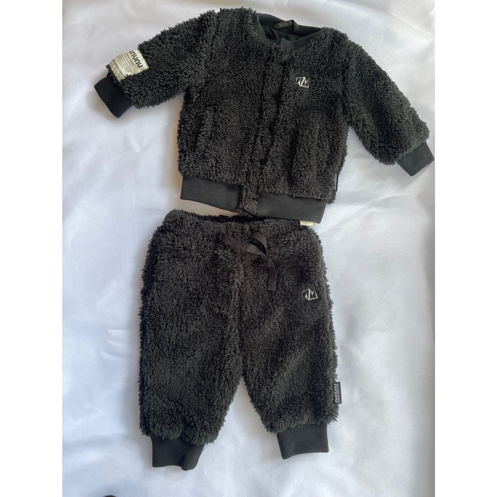 Nununu Nununu Black Sherpa Baby Set
