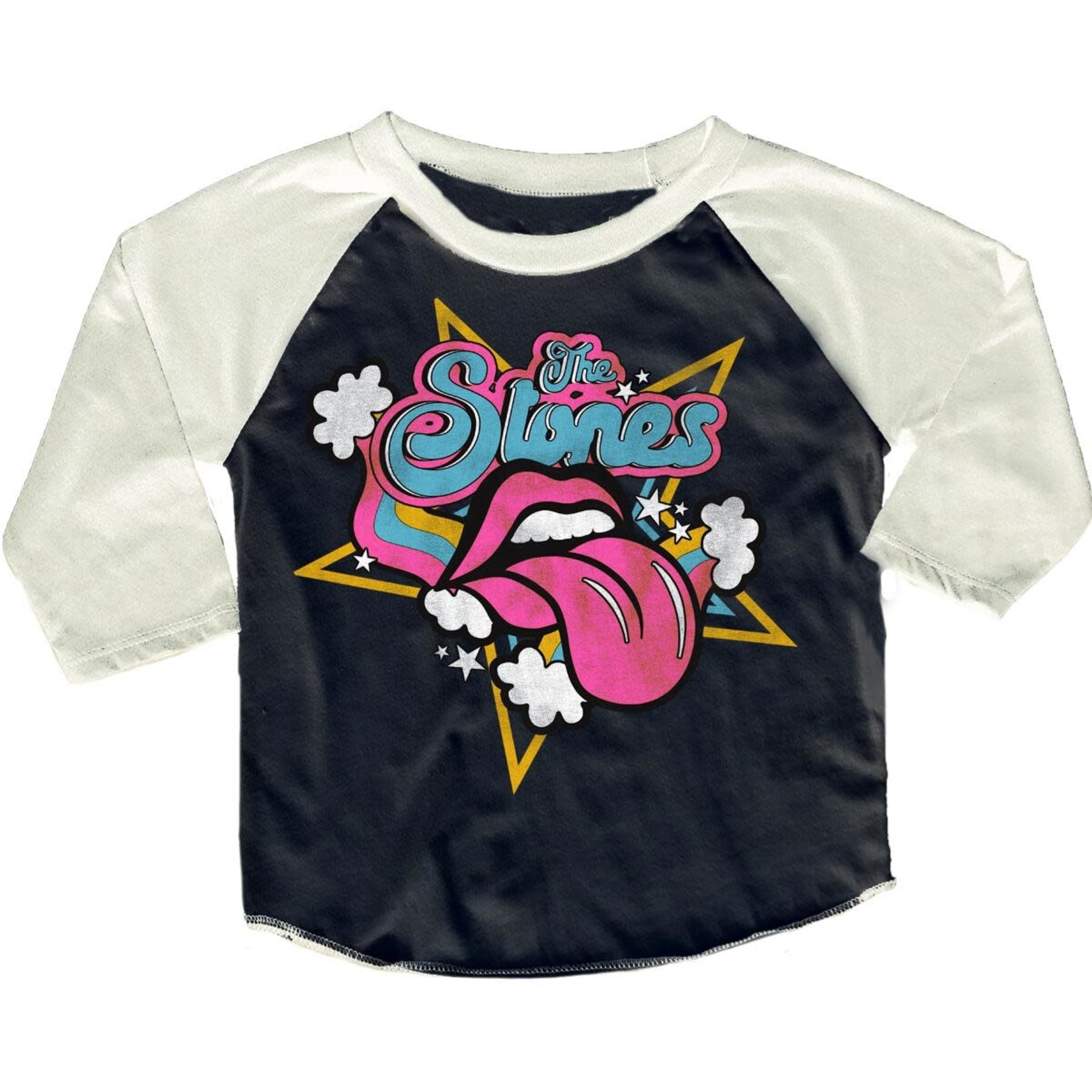 Rowdy Spout Rowdy Sprout Off Black/Cream Rolling Stones Raglan Tee