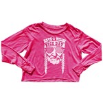 Rowdy Sprout Rowdy Sprout Hot Pink Willie Nelson Not Quite Crop LS Tee