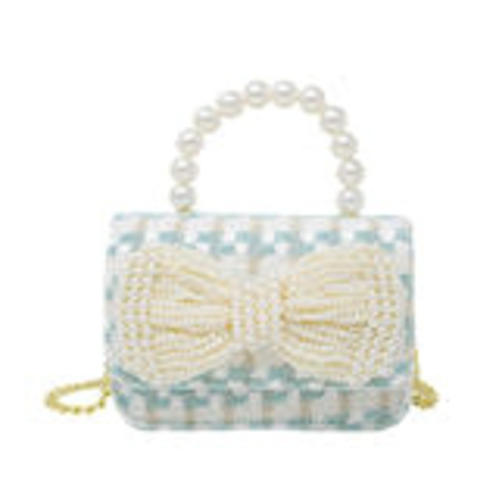 Zomi Gems Zomi Gems Tweed Bow Pearl Handbag