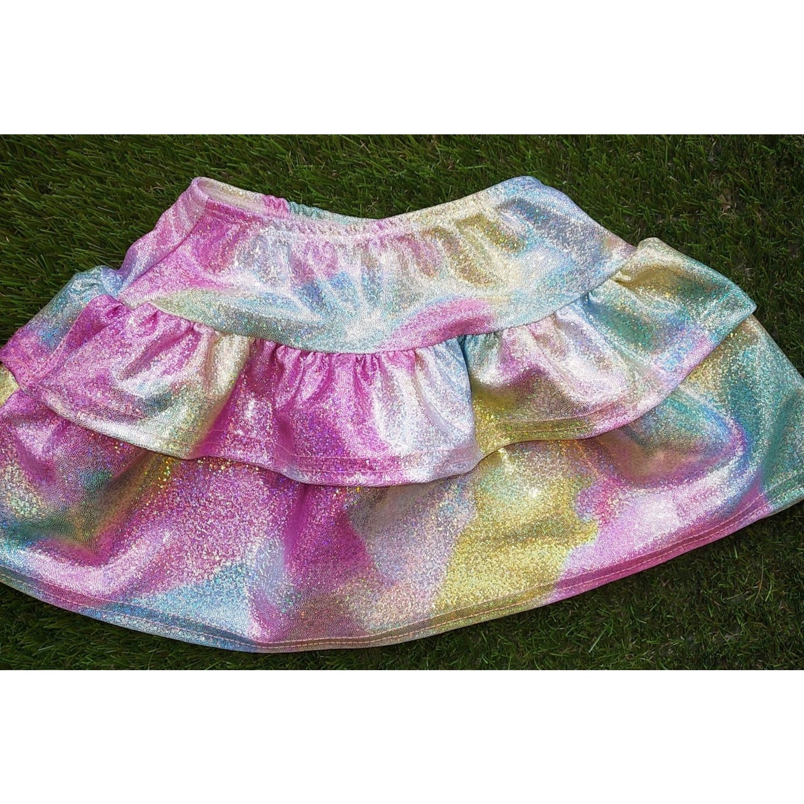 Dori Creations Dori Creations Pink Tie Dye Lame Skirt