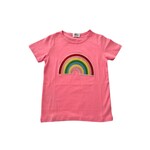 Lola & The Boys Lola & The Boys Happy Rainbow Crystal Patch T-Shirt Hot Pink