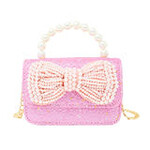 Zomi Gems Zomi Gems Glitter Handbag With Pearl Bow & Pearl Handle