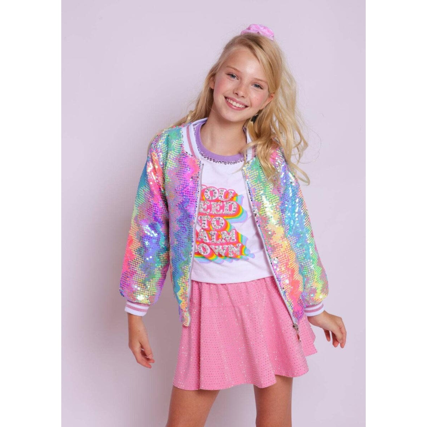 Lola & The Boys Lola & The Boys Kaleidoscope Sequin Bomber