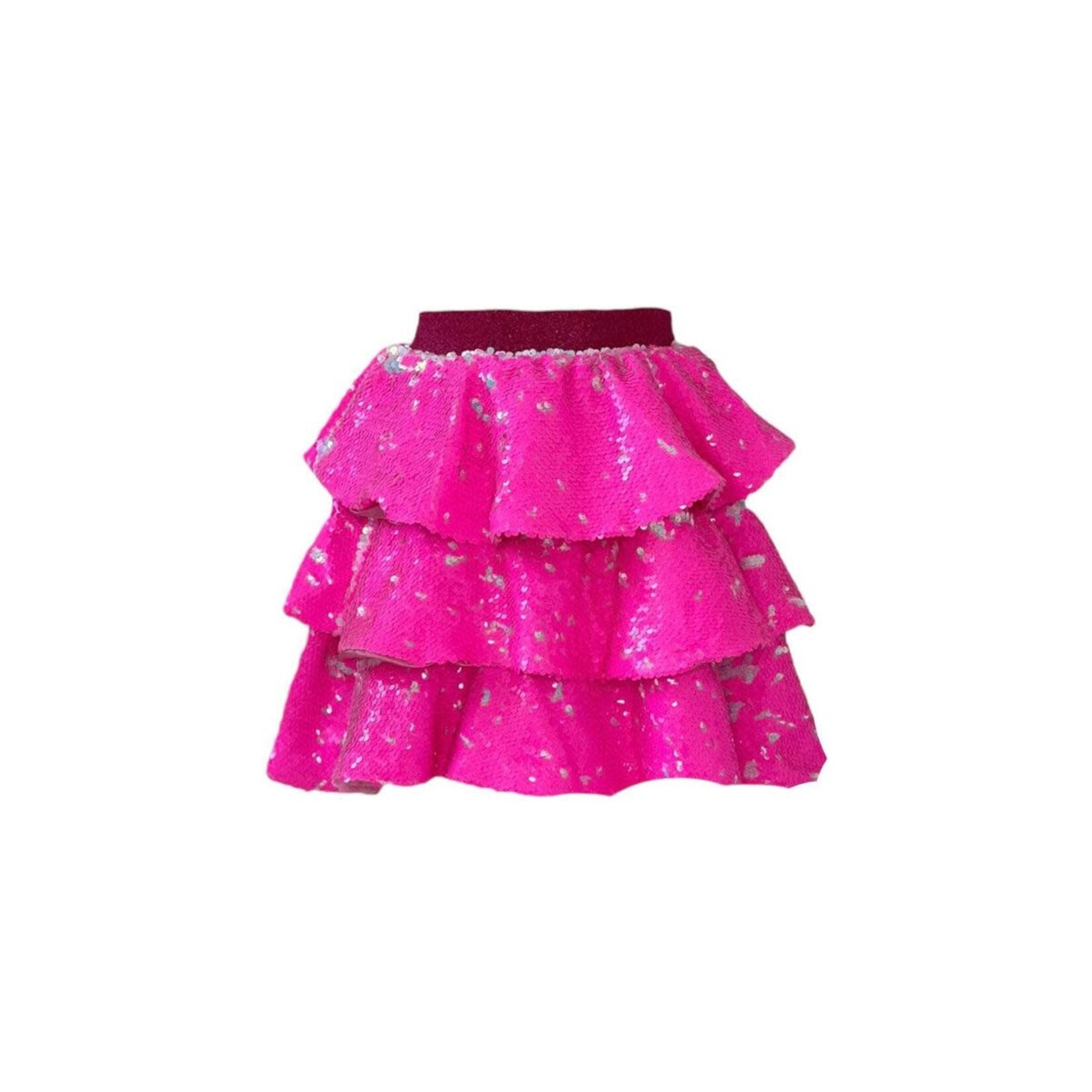 Lola & The Boys Lola & The Boys Hot Pink 3 Tier Sparkle Skirt