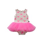 Petite Hailey Petite Hailey Neon Pink Vintage 4 Tutu Dress Onesie
