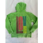 Stoopher & Boots Stoopher & Boots Green Sparkle Love Zip Up Hoodie