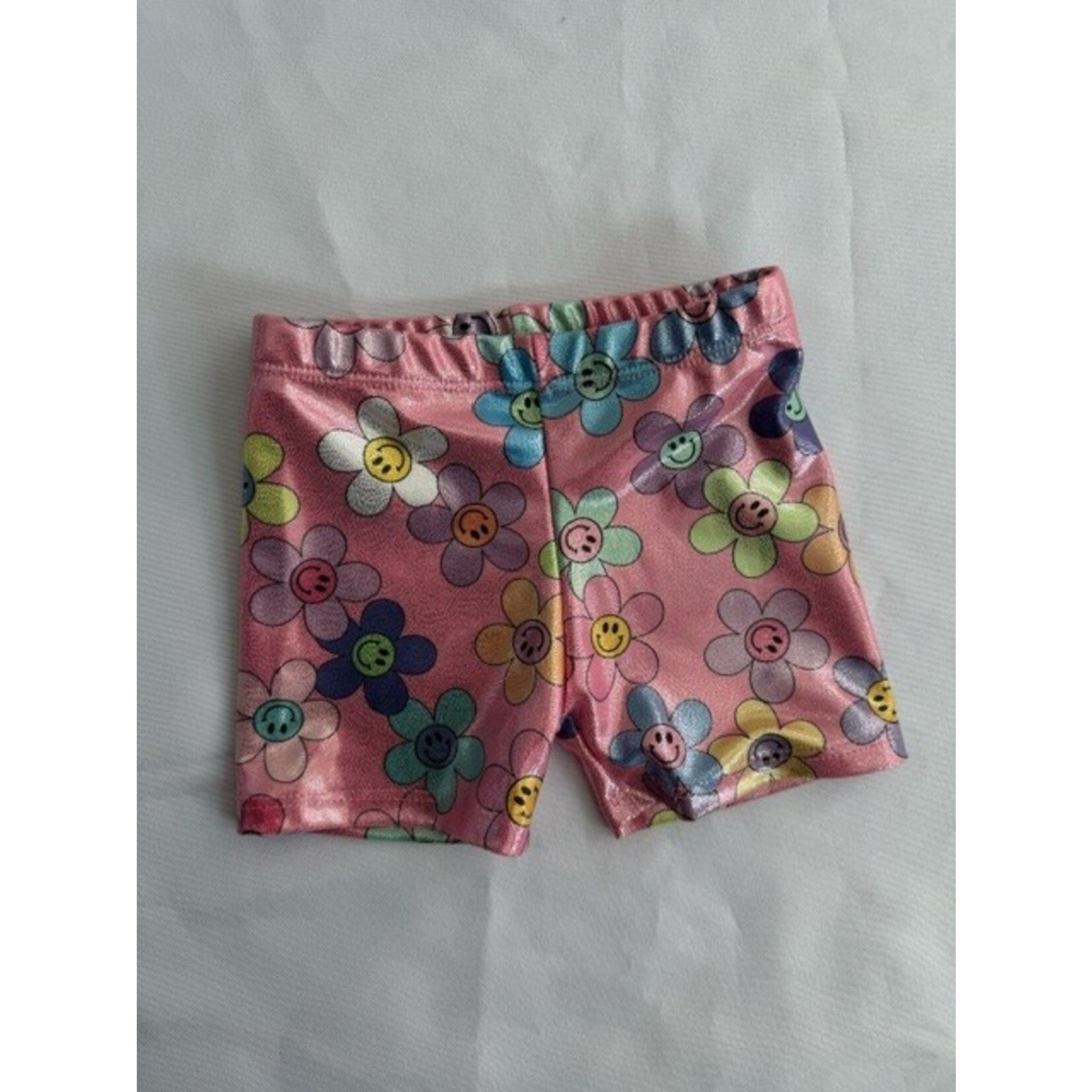 Social Butterfly Social Butterfly Pink Sparkle Flower Child Biker Short