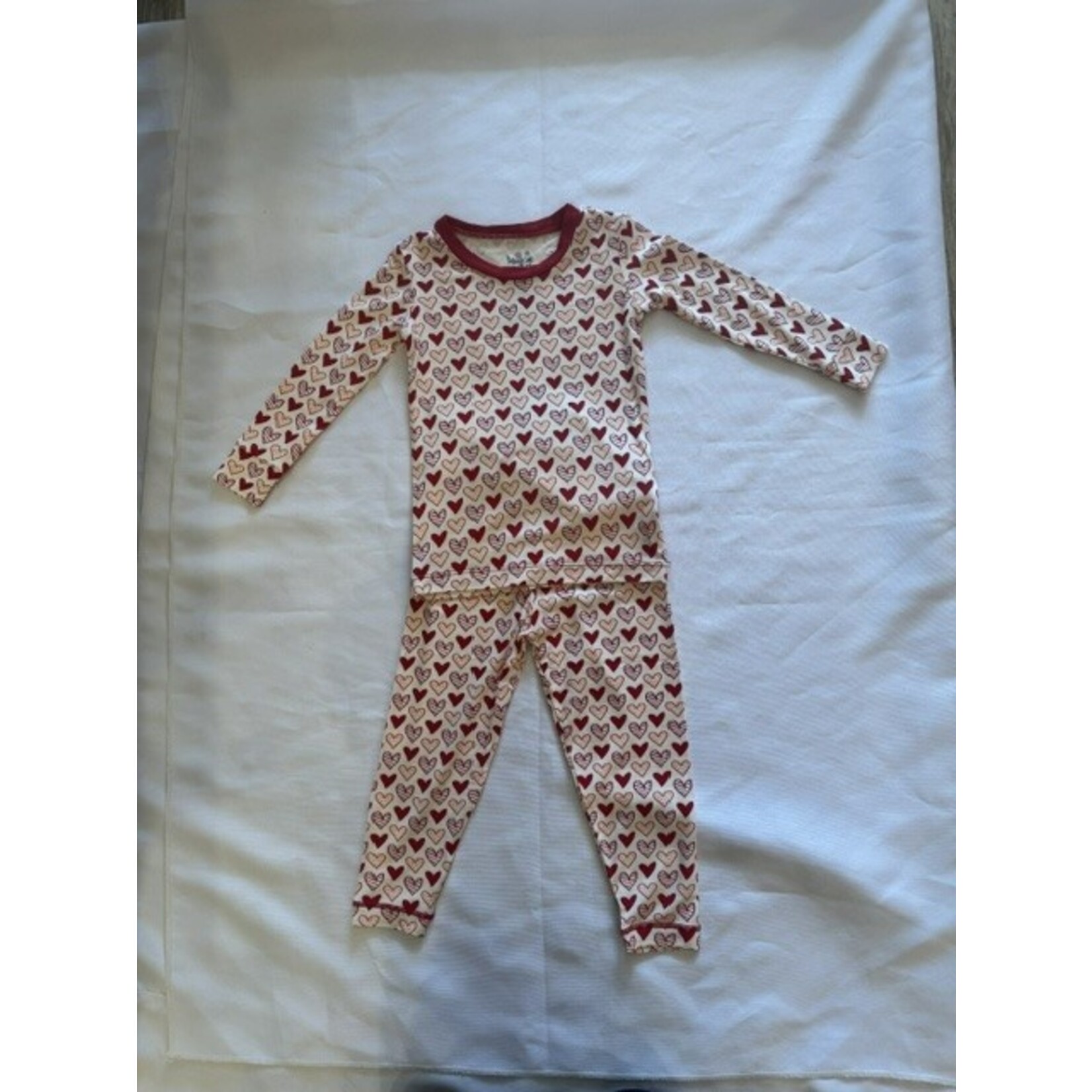 KicKee Pants Kickee Pants Natural Heart Doodles L/S Pj Set