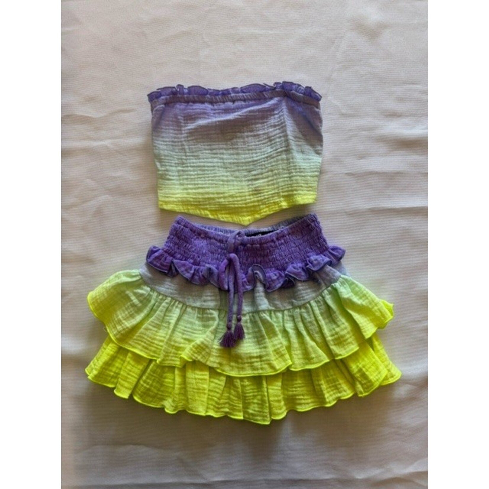 Flowers By Zoe Flowers By Zoe Purple/Yellow Ombre Skirt