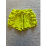 Flowers By Zoe Flowers By Zoe Neon Yellow Solid Shorts