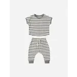 Quincy Mae Quincy Mae Retro Stripe Terry Tee And Pant Set
