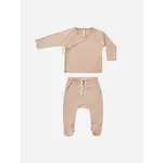 Quincy Mae Quincy Mae Blush Wrap Top And Footed Pant Set