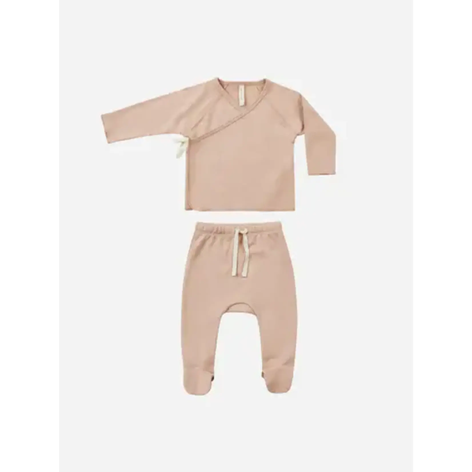 Quincy Mae Quincy Mae Blush Wrap Top And Footed Pant Set