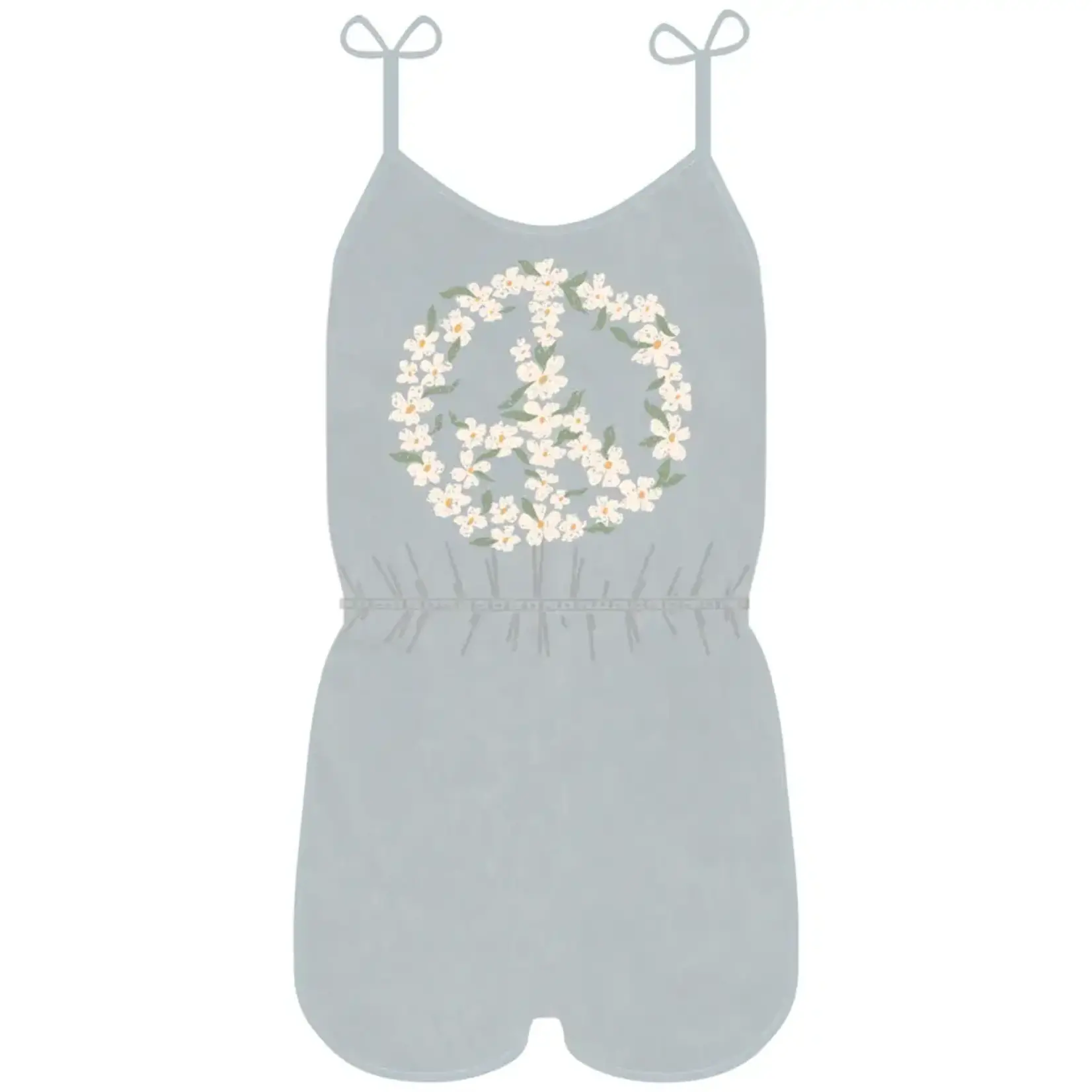 Tiny Whales Tiny Whales Peace Flowers Romper