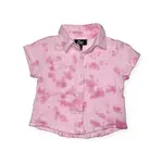 Flowers By Zoe Flowers By Zoe Pink Tie Dye S/S Button Down Shirt