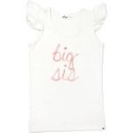 Oh Baby! Oh Baby Cream Big Sis Pink Embroidered Cotton Baby Rib Tank