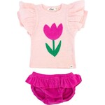 Oh Baby! Oh Baby Cotton Candy Tulip Terry Applique BF S/S Tee Skirted Tushie Set