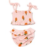 Oh Baby! Oh Baby Pale Pink Oranges Print Sunsuit Set
