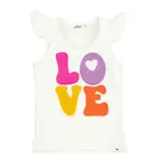 Oh Baby! Oh Baby Cream Cotton Candy Love Terry Flutter Sleeve Tank