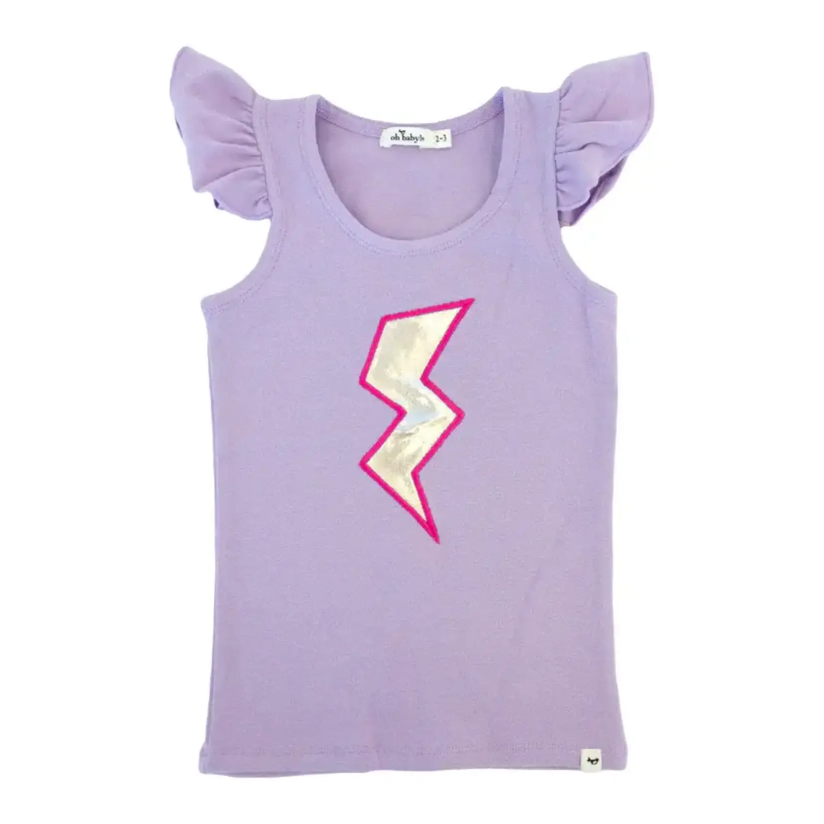 Oh Baby! Oh Baby Orchid Lightning Bolt Flutter Sleeve Tank