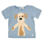 Oh Baby! Oh Baby Fog Large Puppy Natural Terry Apple Raw Edge Tee