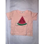 Oh Baby! Oh Baby Pale Pink Watermelon Terry Applique Raw Edge Tee