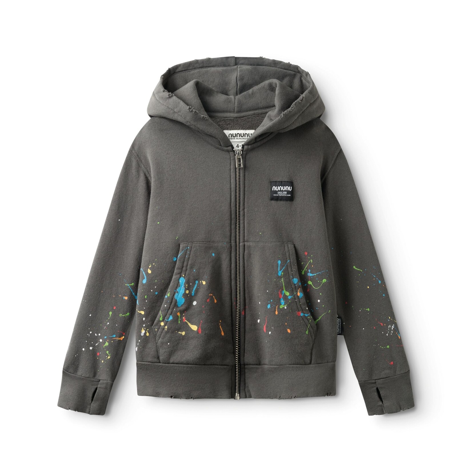 Nununu Nununu Graphite Splash Of Color Zip Hoodie