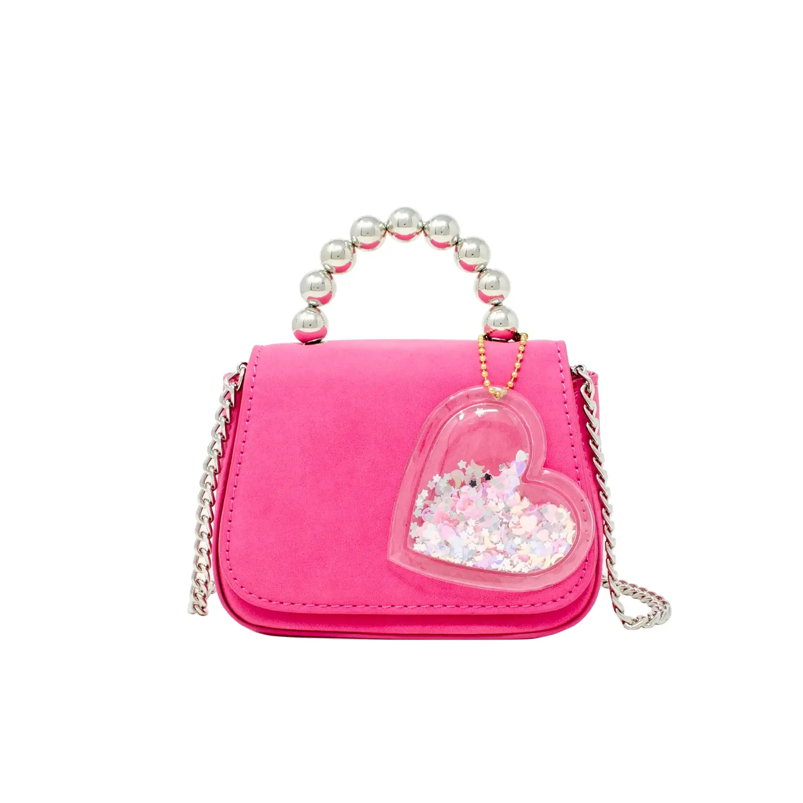 Zomi Gems Zomi Gems Tiny Metal Pearl Handle Heart Bag