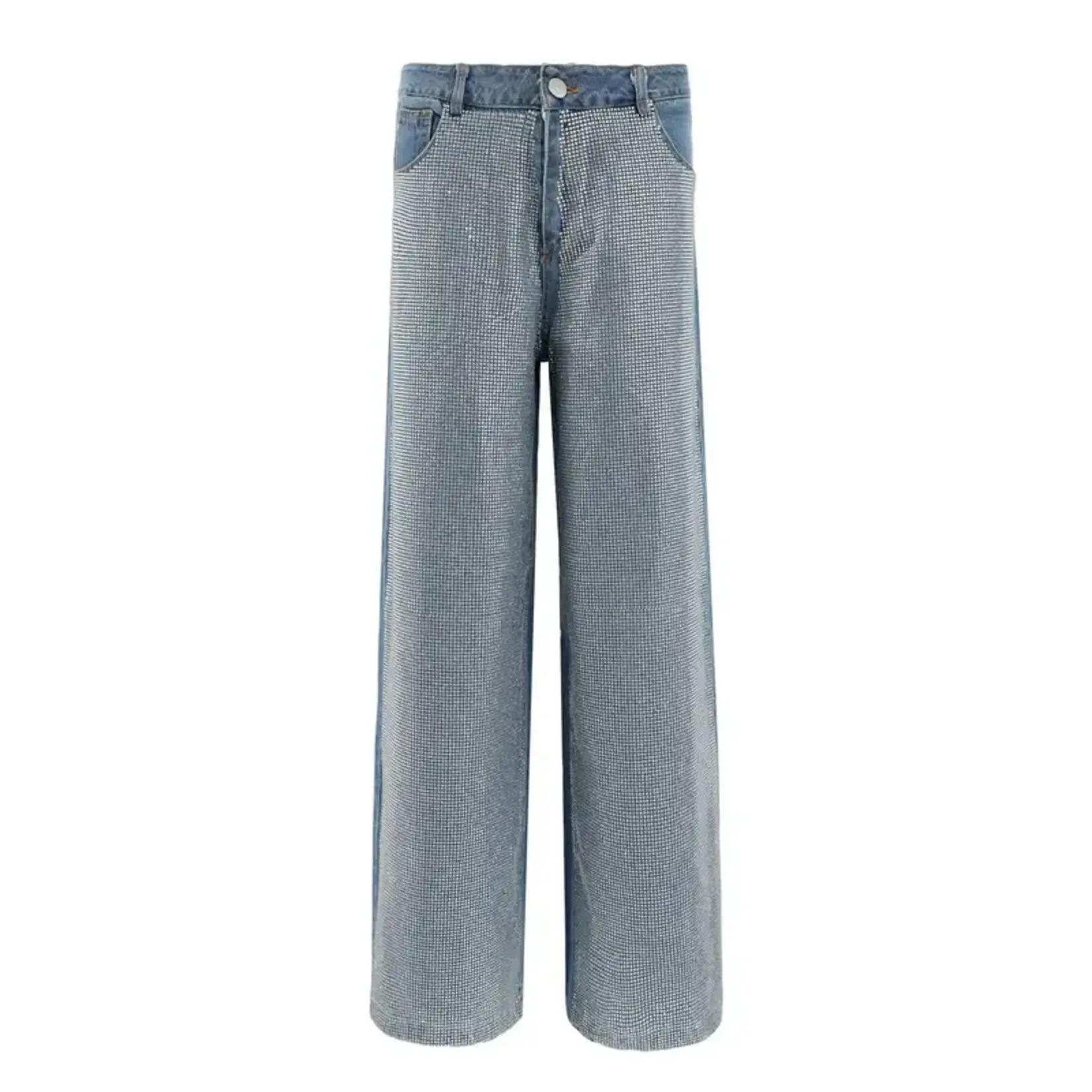 Lola & The Boys Lola & The Boys Shimmer Crystal Wide Leg Jeans
